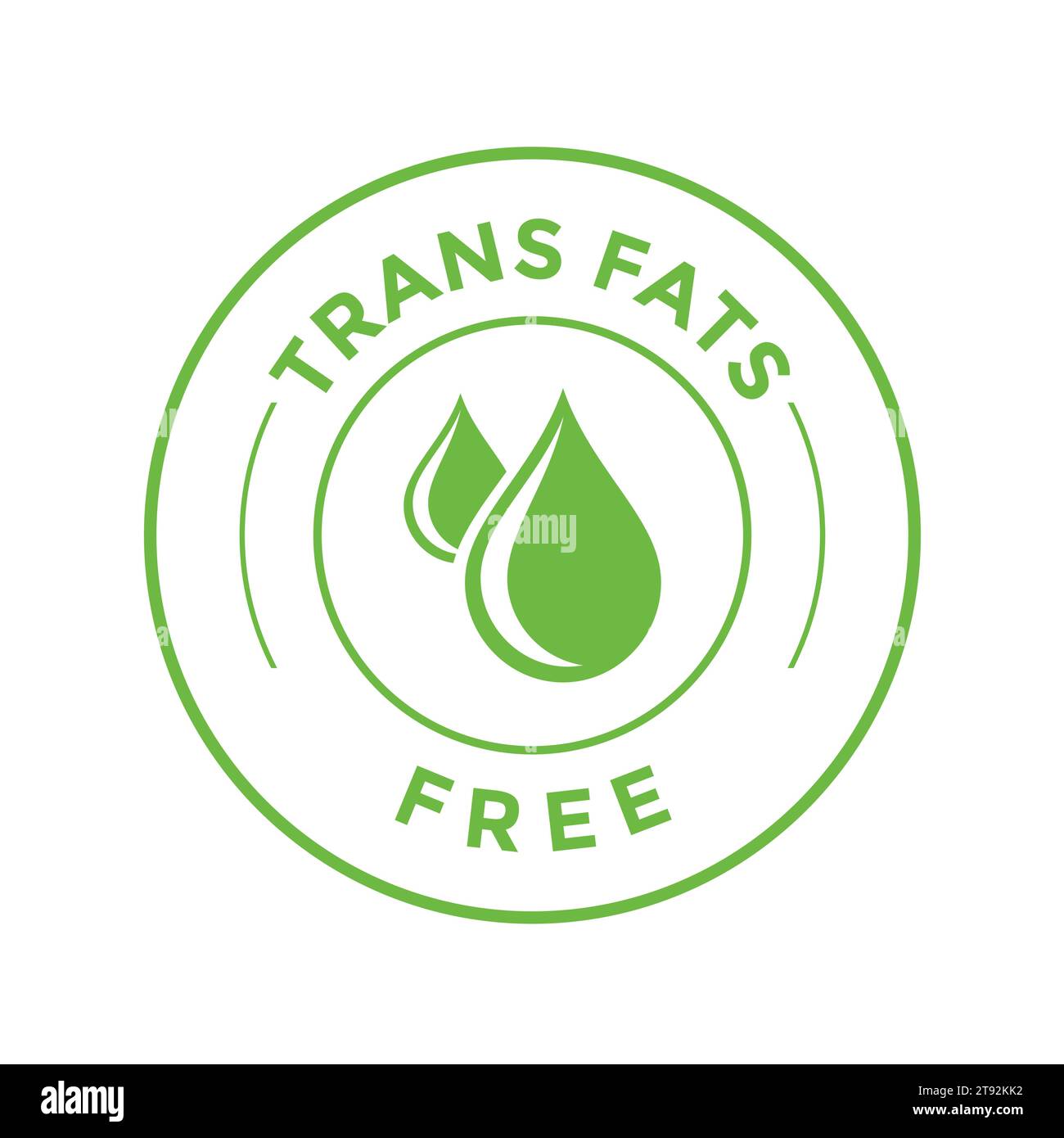 Icona verde linea libera grasso trasmissione. Zero olio di transgrasso nell'etichetta del prodotto alimentare. Simbolo della scelta di nutrizione sana. Segno libero del colesterolo. Logo TRANS Fat Low. 0 Illustrazione Vettoriale
