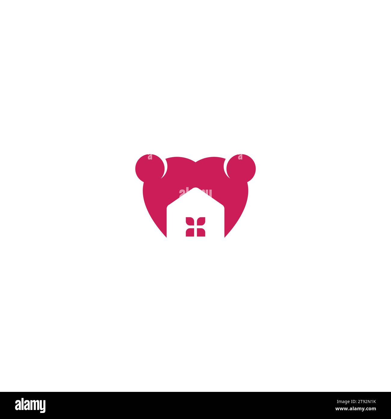 Logo Love Home Care Design semplice Illustrazione Vettoriale