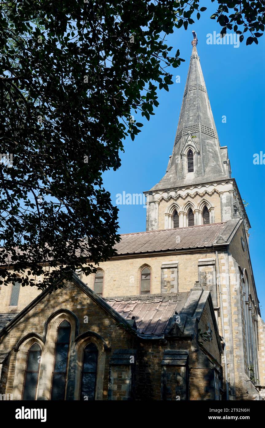 La Chiesa di S.. Giovanni Evangelista, meglio conosciuto come la Chiesa afghana, una Chiesa anglicana nella Marina di Nagar, Colaba, Mumbai, India Foto Stock