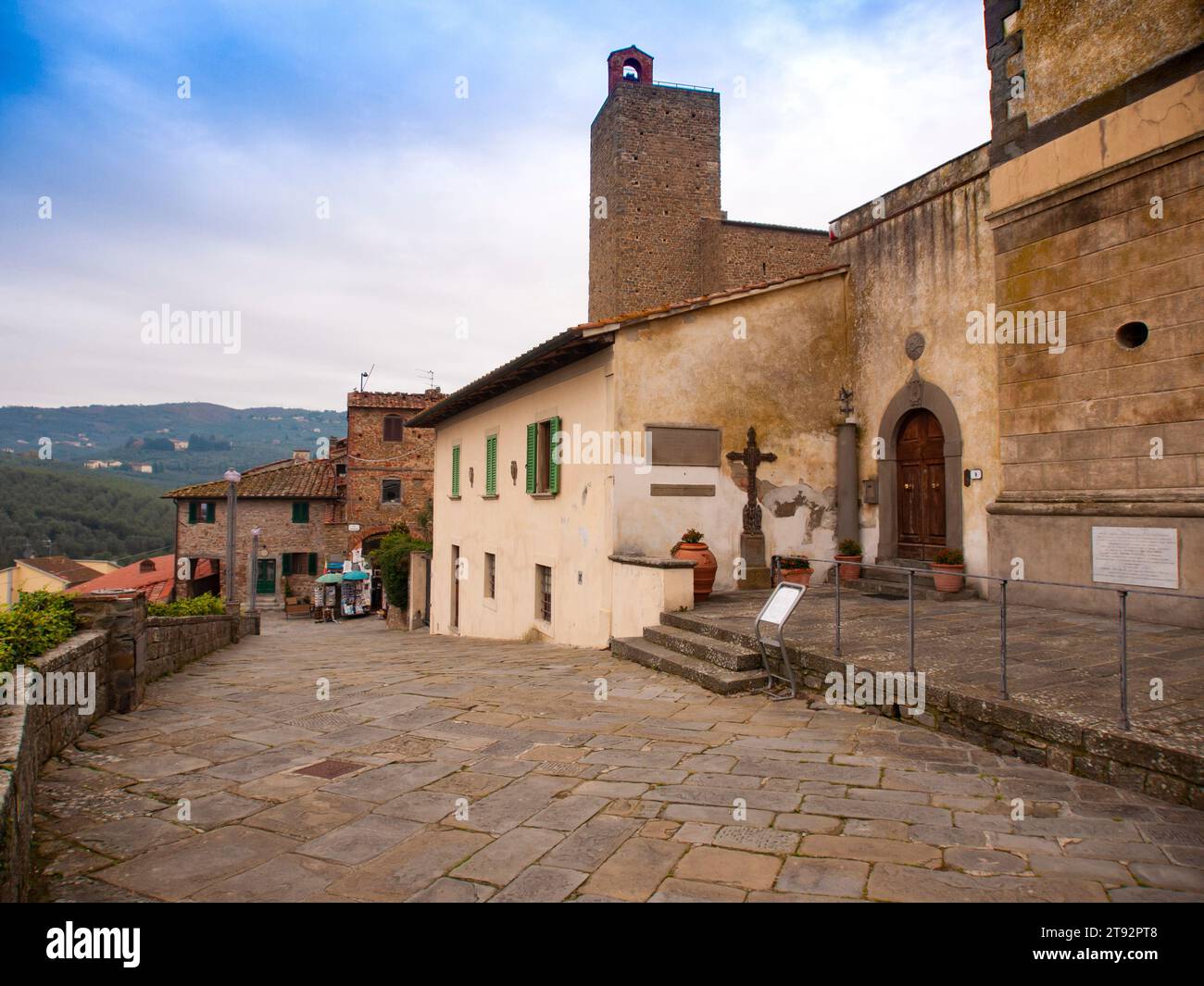 Italia, Toscana, quartiere di Firenze, paese di Vinci, luogo di nascita di Leonardo da Vinci Foto Stock