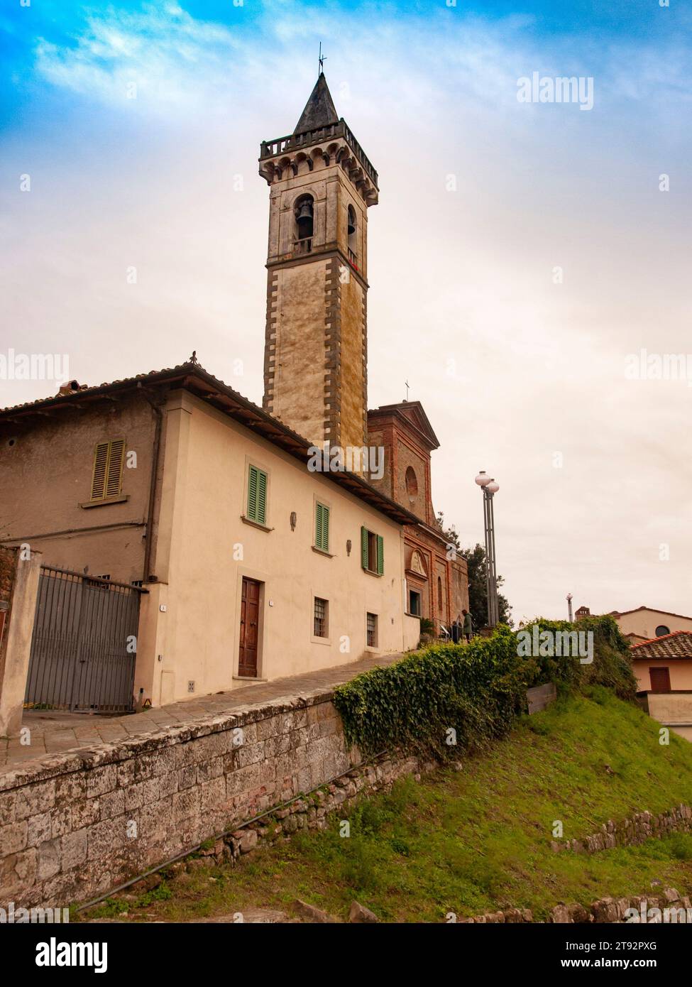 Italia, Toscana, quartiere di Firenze, paese di Vinci, luogo di nascita di Leonardo da Vinci Foto Stock