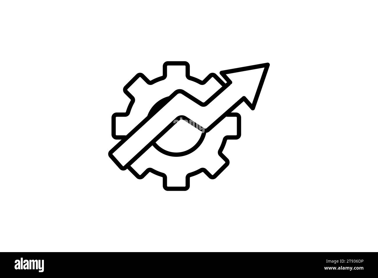 icona produttività. marcia con freccia su. stile icona linea. semplice progettazione vettoriale modificabile Illustrazione Vettoriale