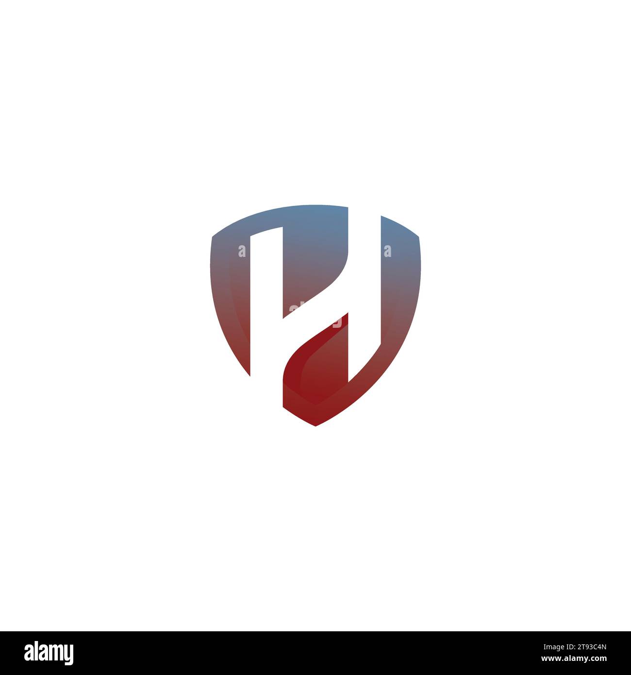 H Logo Simple deign. Logo Letter H Shield Illustrazione Vettoriale