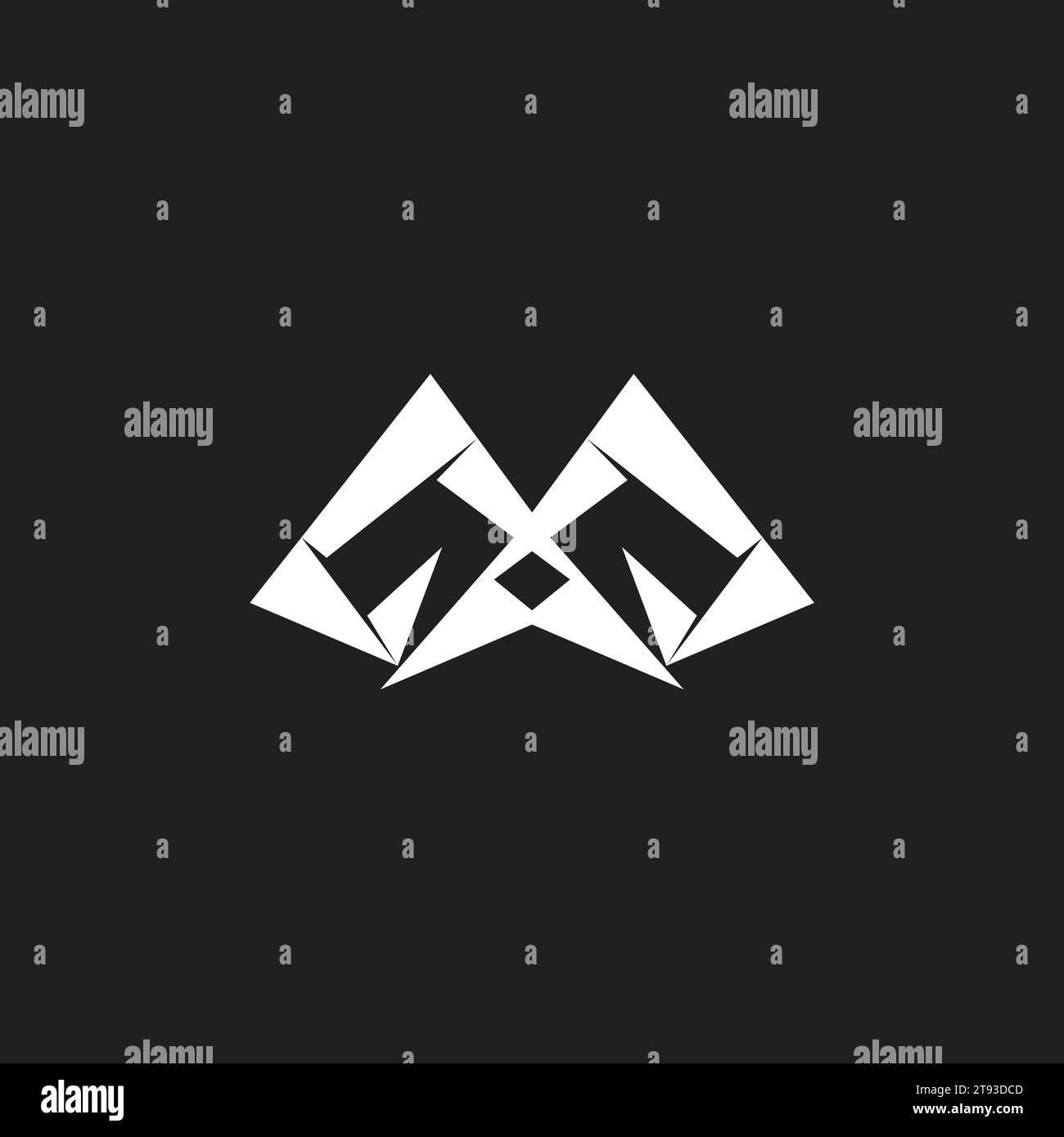 carta letter m piegata con logo a forma di montagna Illustrazione Vettoriale