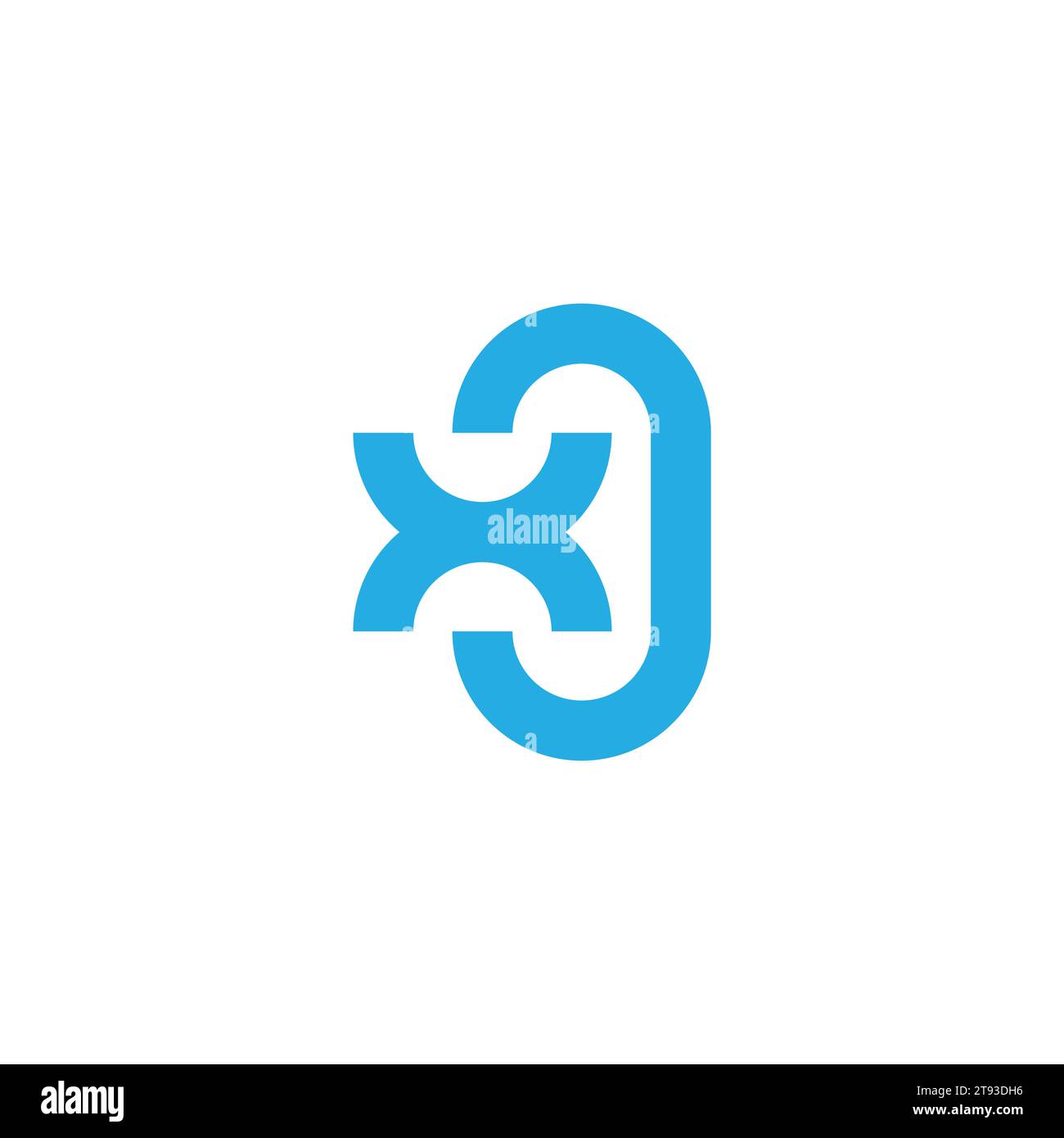 vettore letter xo blue pure concept logo Illustrazione Vettoriale