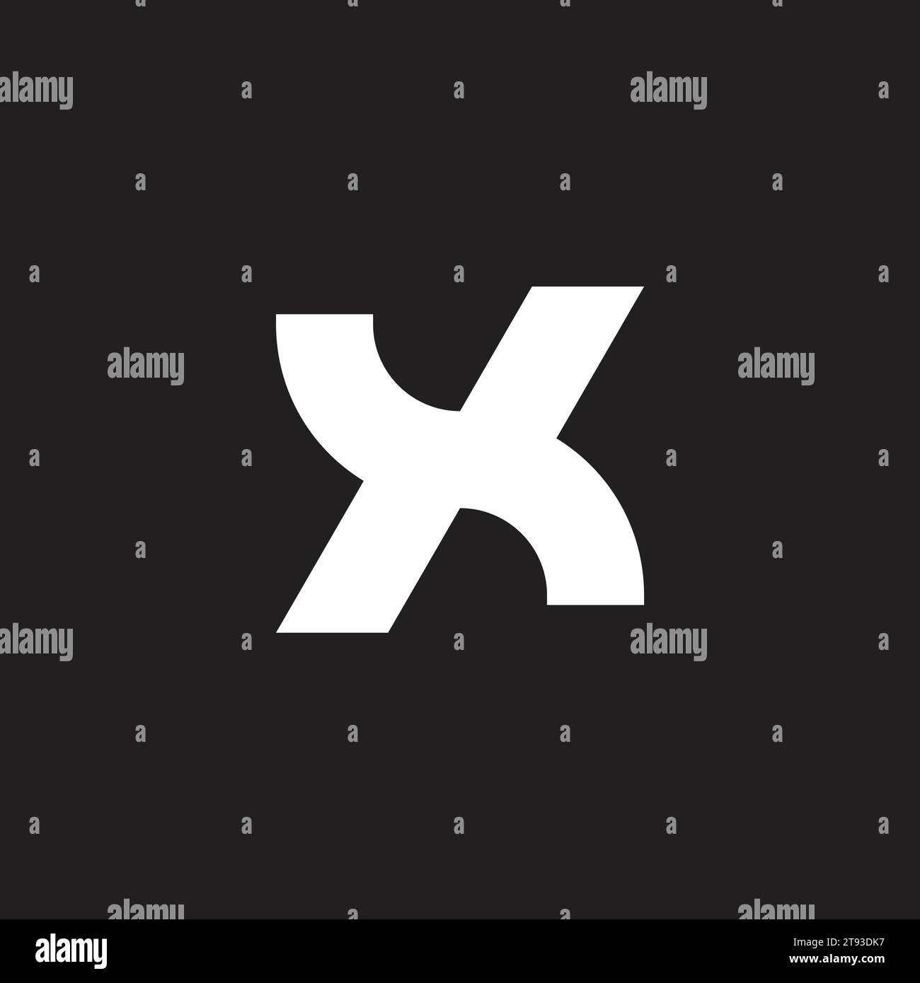 curve geometriche letter xk vettore logo Illustrazione Vettoriale