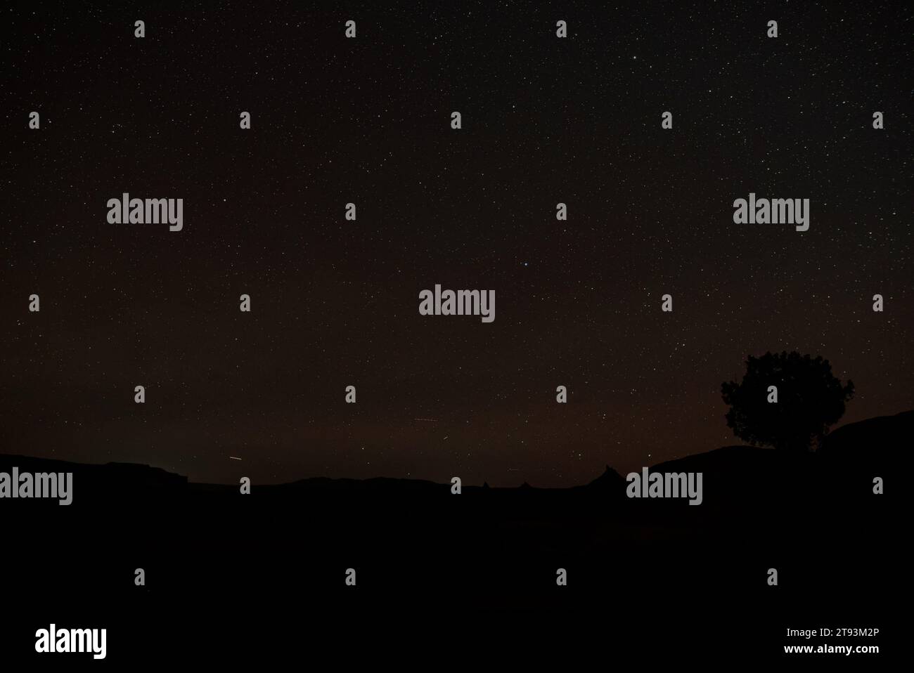Un cielo notturno autunnale all'Hamburger Rock Campground nel sud-est dello Utah Foto Stock