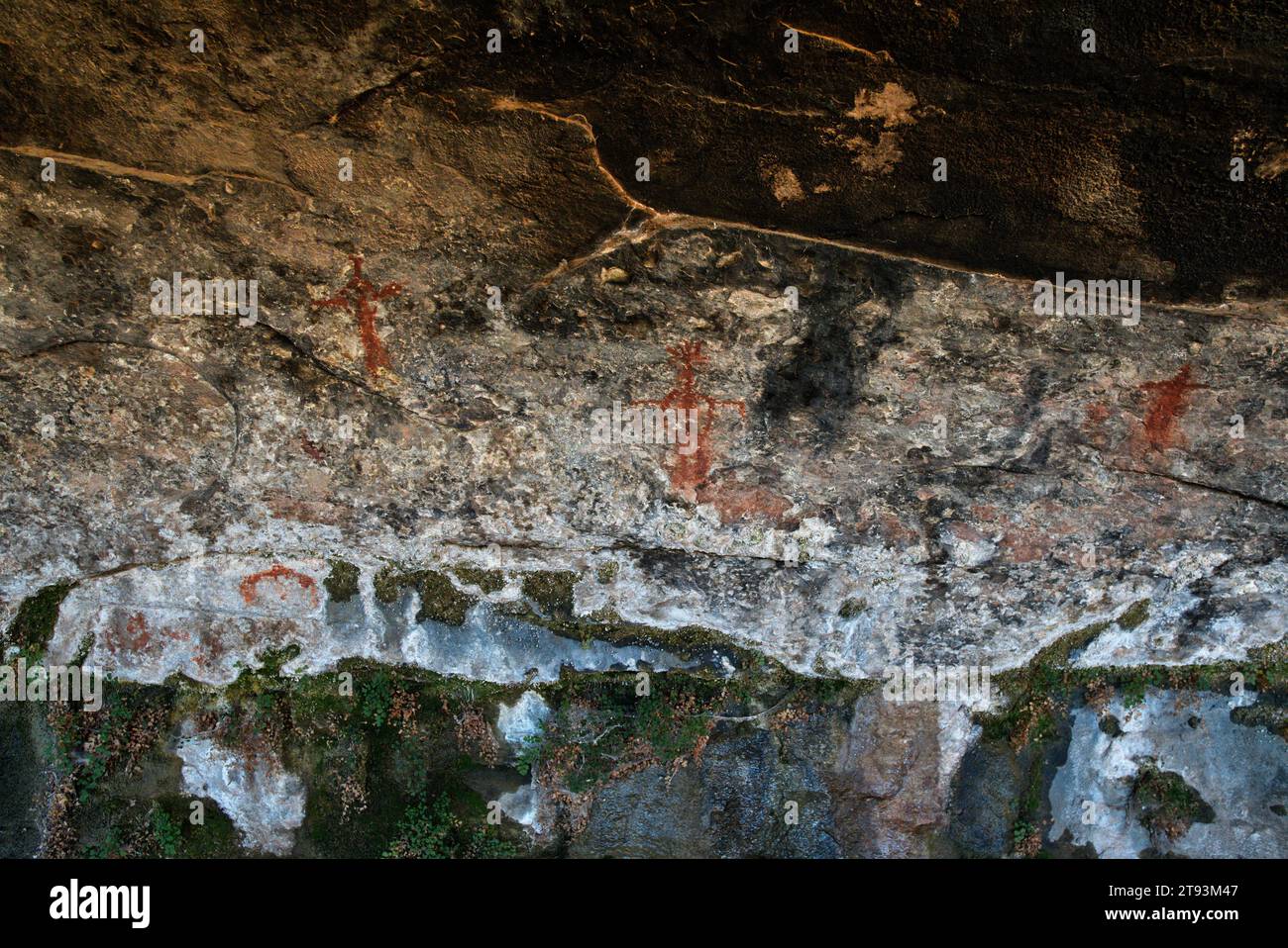 I pittografi della Spring Cave al Canyonlands National Park Foto Stock