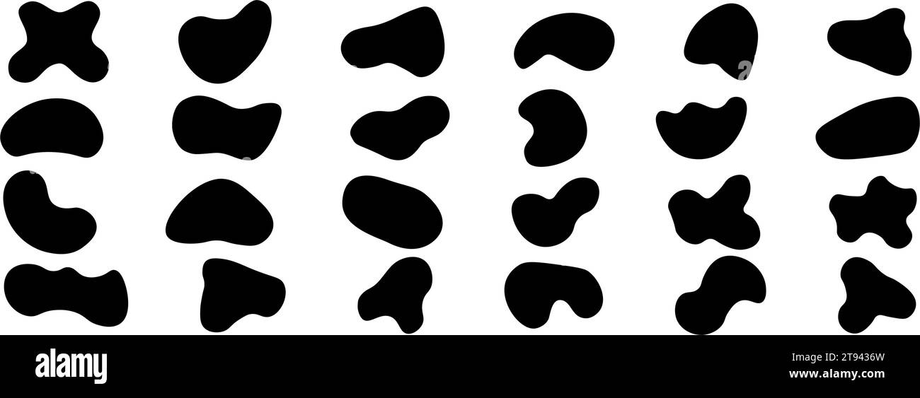 Set forma Blob. Set di forma a blob liquido irregolare Illustrazione Vettoriale