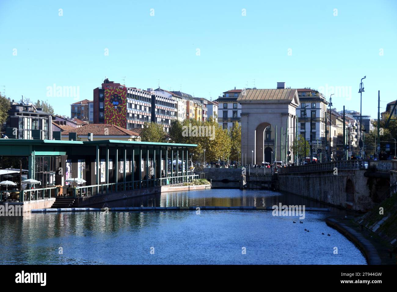 Milano Italia - Darsena del Naviglio Foto Stock