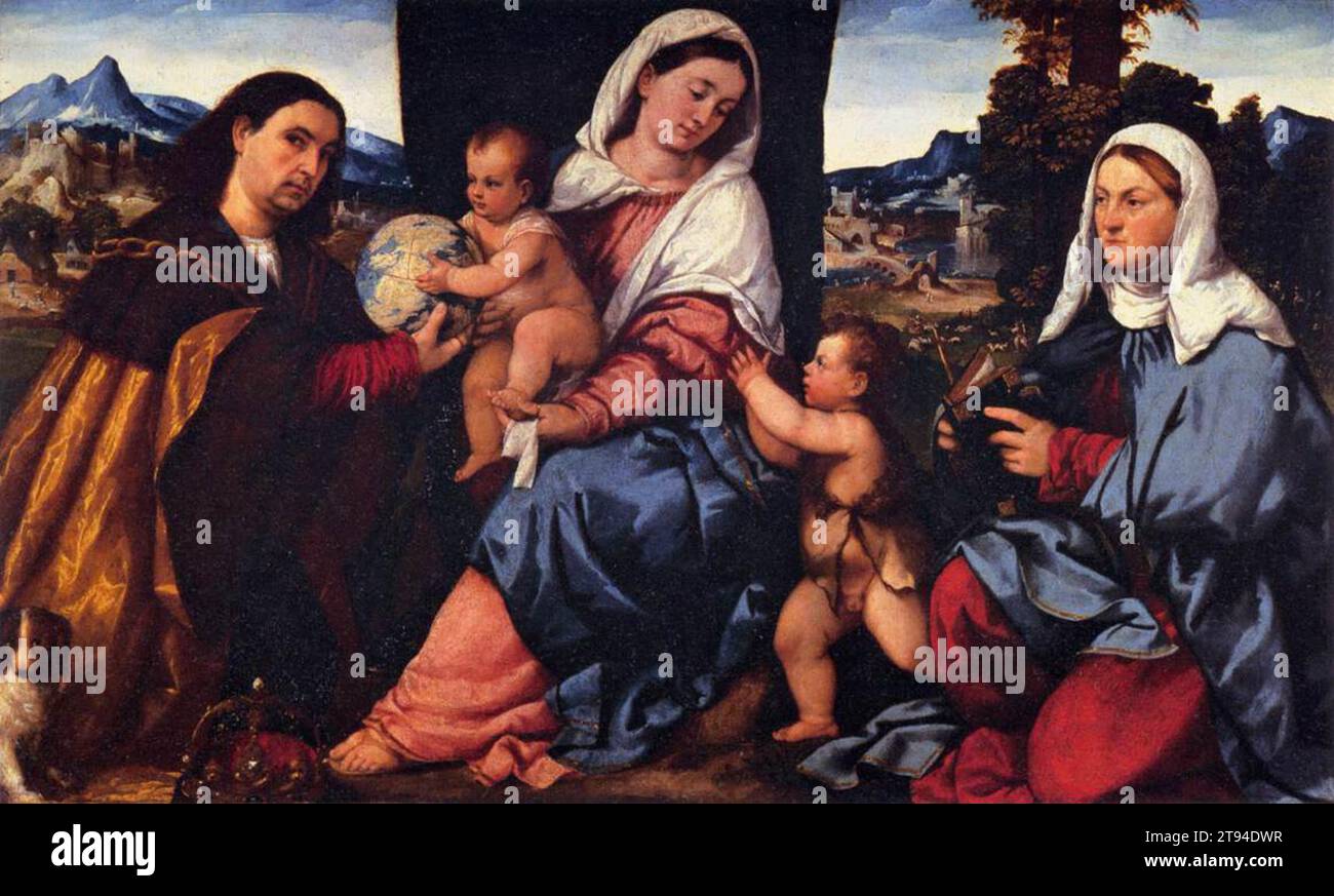Sacra conversazione c. 1515 di Bonifacio Veronese Foto Stock