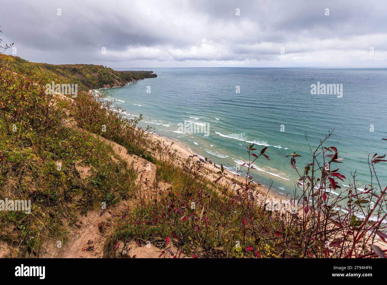 Au Sable Beach. Burt Township, Stati Uniti Foto Stock