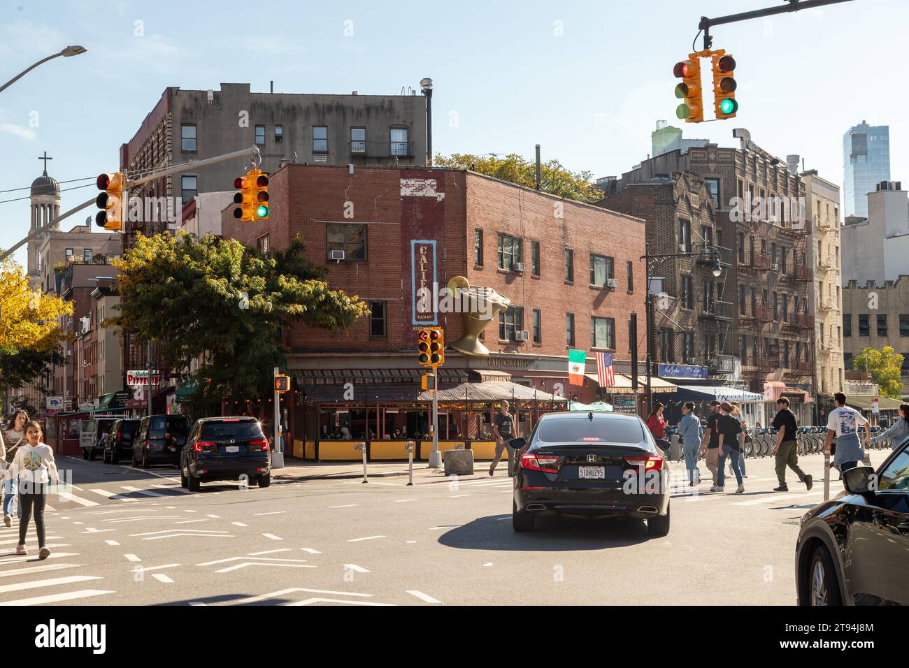 Caliente ristorante messicano, il Greenwich Village di New York City, U.S.A. Foto Stock