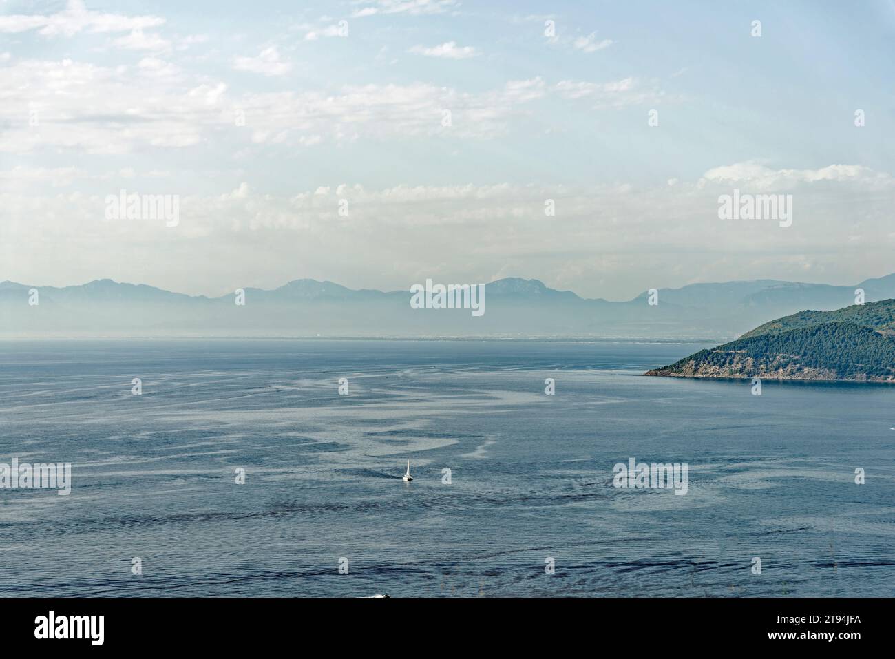 Costiera amalfitana in lontananza Foto Stock