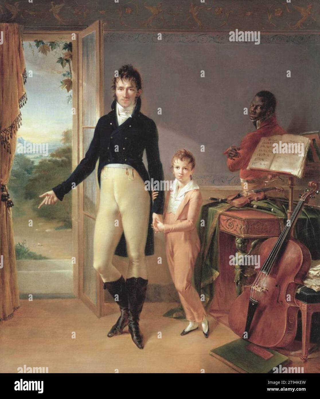 Ritratto di Frédéric Donnadieu e di suo figlio Frédéric c. 1800 di Jean Francois Bosio Foto Stock
