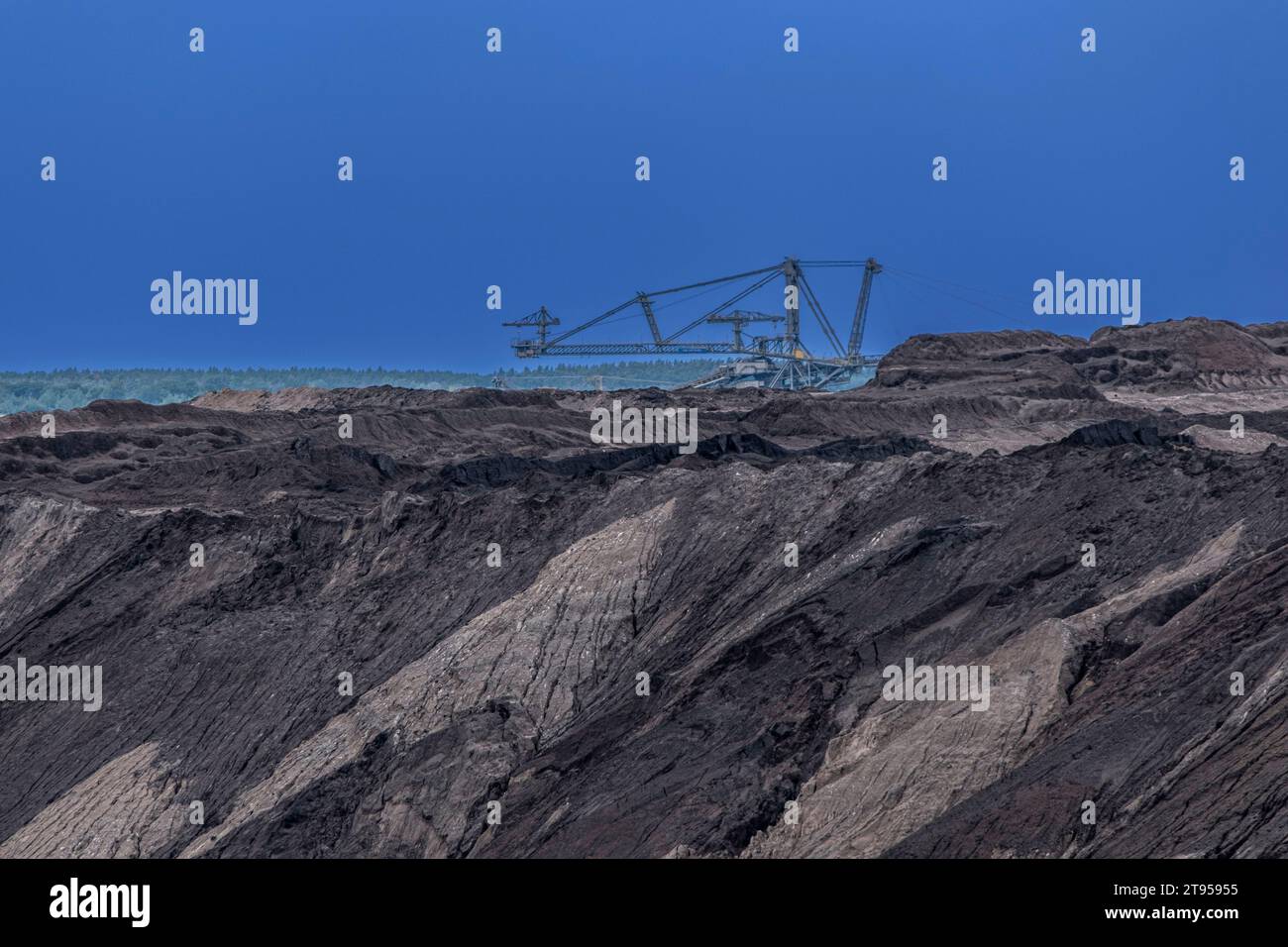Miniere di carbone Welzow-Sued der Lausitz energie Bergbau AG (LEAG), Germania, Sassonia, Niederlausitz, Welzow Foto Stock