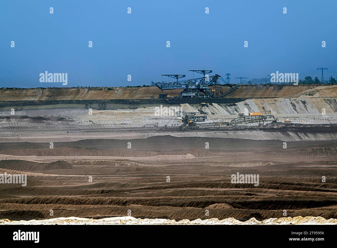 Miniere di carbone Welzow-Sued der Lausitz energie Bergbau AG (LEAG), Germania, Sassonia, Niederlausitz, Welzow Foto Stock