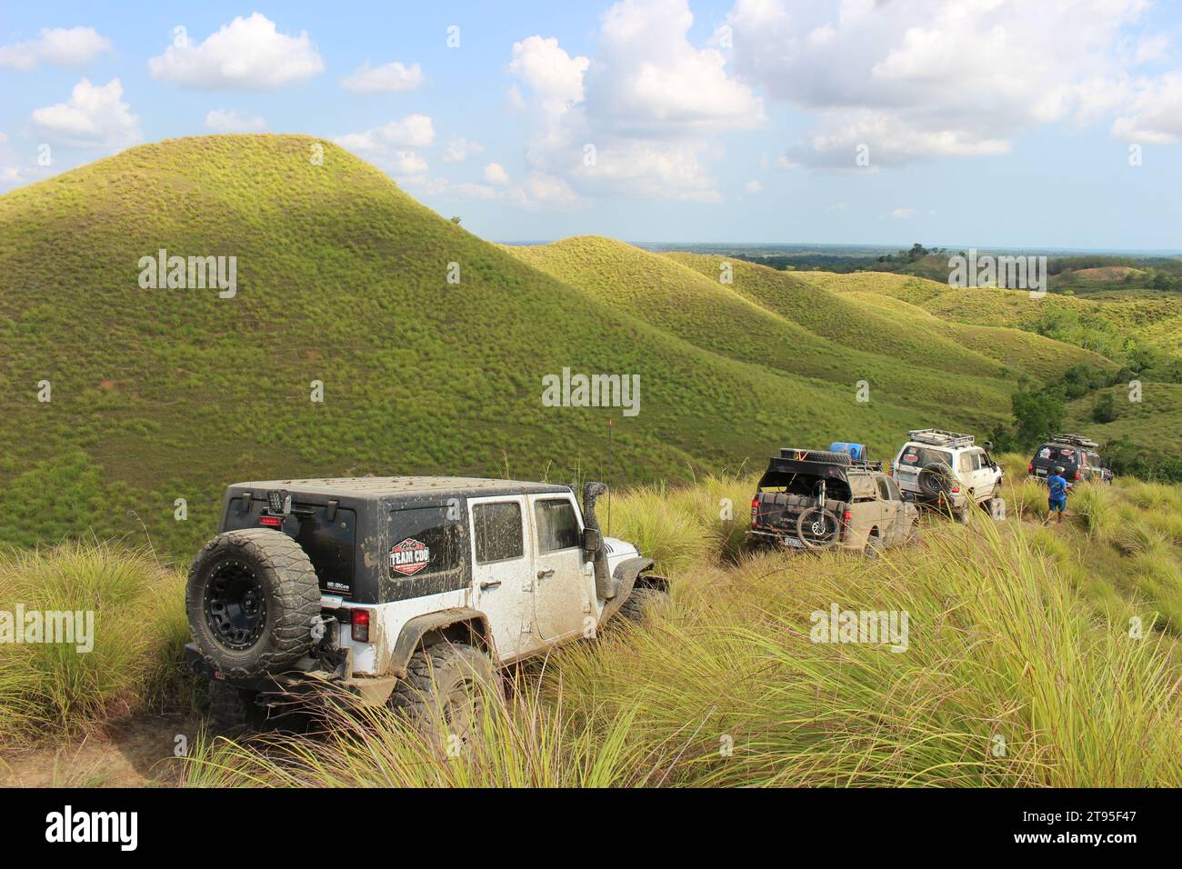 Avventura all'aperto presso la Ubay Stock Farm, Bohol, Filippine. Foto Stock