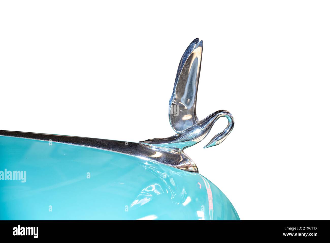 Escondido, CA - 10-30-2023: Decorazione del cofano su Packard Super Deluxe Eight Model 2332 Convertible Victoria, 1950. Foto Stock