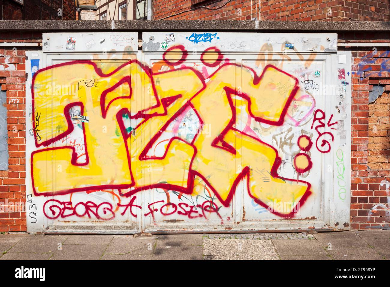 Scatola di distribuzione colorata per l'elettricità, Germania Foto Stock