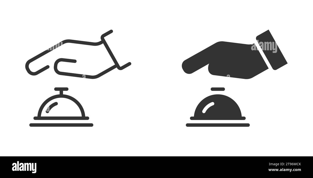 Premere l'icona della campana. Illustrazione vettoriale Illustrazione Vettoriale