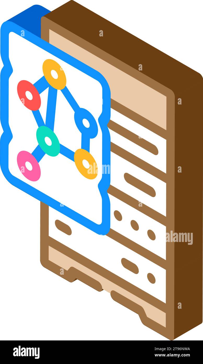 illustrazione del vettore dell'icona isometrica del database nosql Illustrazione Vettoriale
