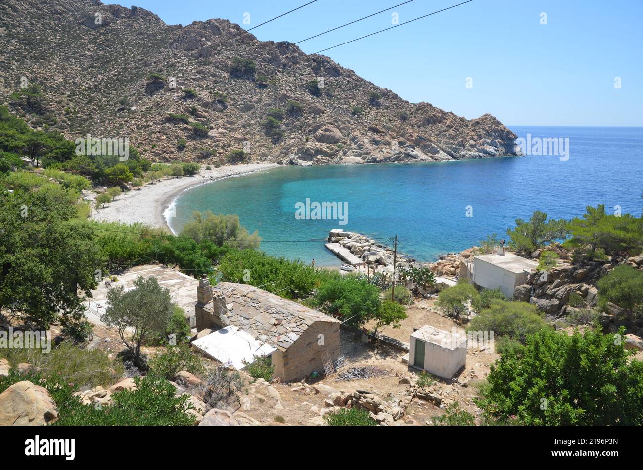 Grecia, Egeo settentrionale, Ikaria Island Villages Karkinagri e Trapalou Foto Stock
