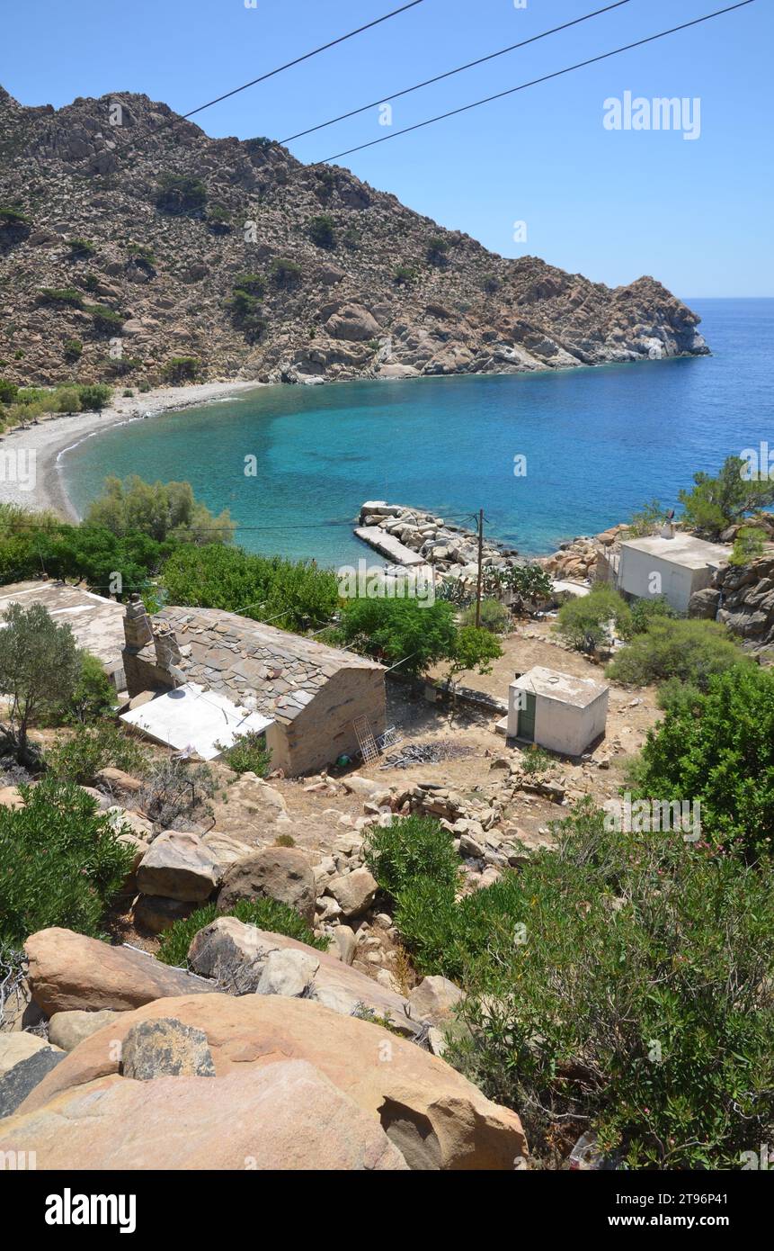 Grecia, Egeo settentrionale, Ikaria Island Villages Karkinagri e Trapalou Foto Stock