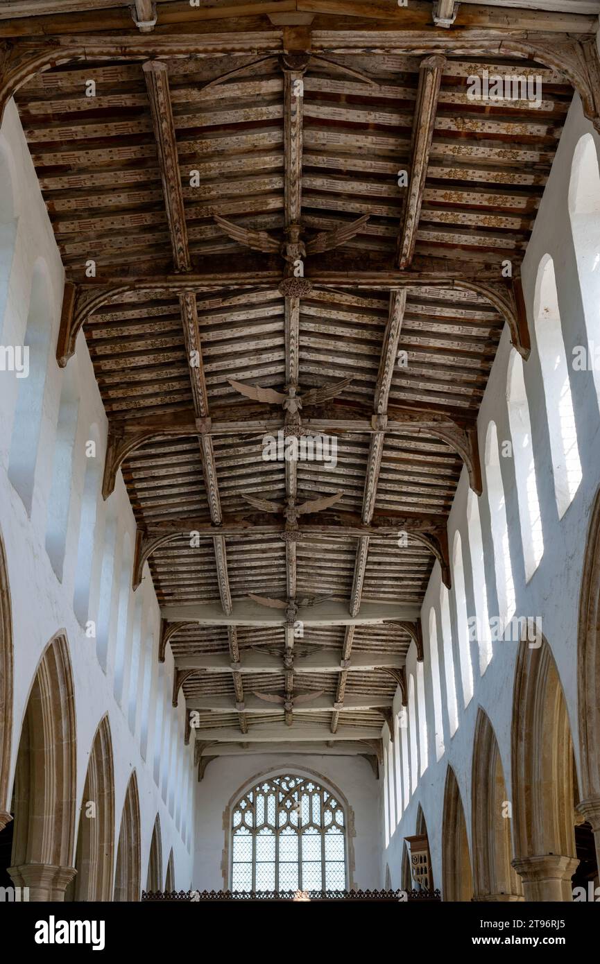 Angioletti in legno, chiesa della Santissima Trinità, Blythburgh, Suffolk, Inghilterra Foto Stock