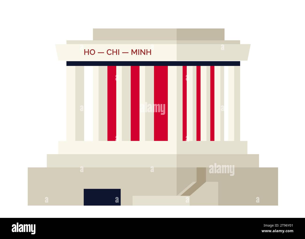 Mausoleo di ho chi Minh - moderno design piatto, immagine singola isolata Illustrazione Vettoriale