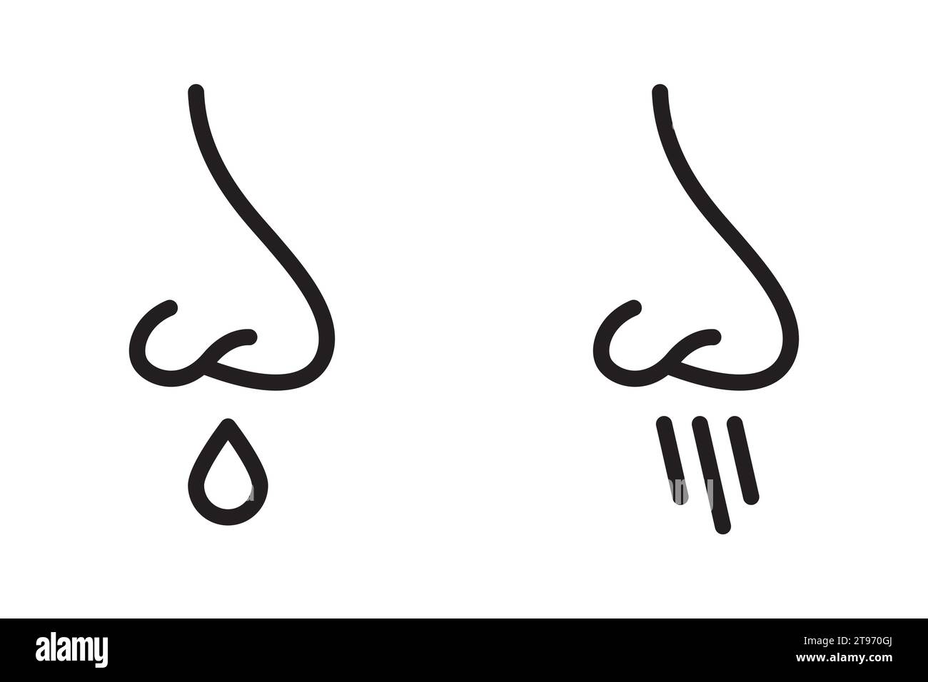 Icona naso che cola. Illustrazione vettoriale Illustrazione Vettoriale