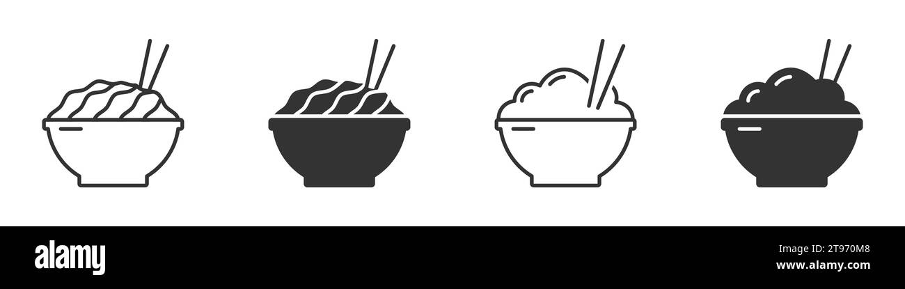 Set di icone del cibo cinese. Illustrazione vettoriale Illustrazione Vettoriale