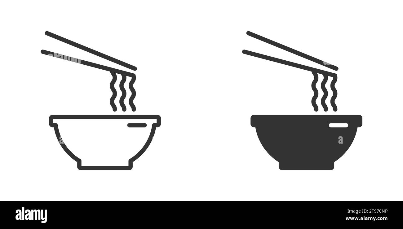 Ciotola di noodles giapponesi. Illustrazione vettoriale Illustrazione Vettoriale