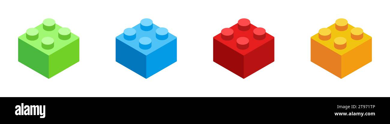 Set di mattoni colorati. Illustrazione vettoriale Illustrazione Vettoriale