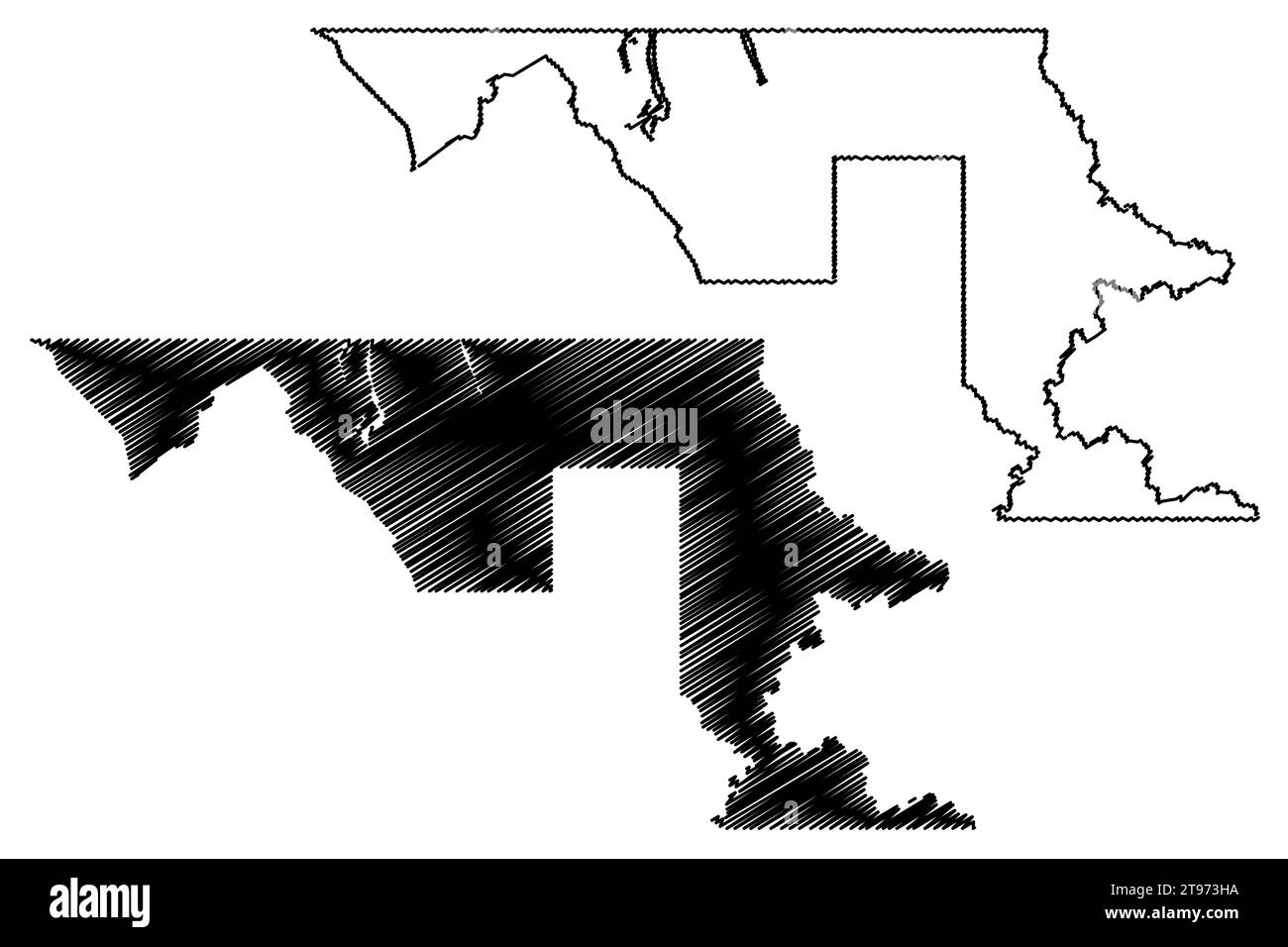 Regione Stikine (Canada, Columbia Britannica o Provincia BC, Nord America) mappa illustrazione vettoriale, schizzo di scribble mappa Stikine Illustrazione Vettoriale