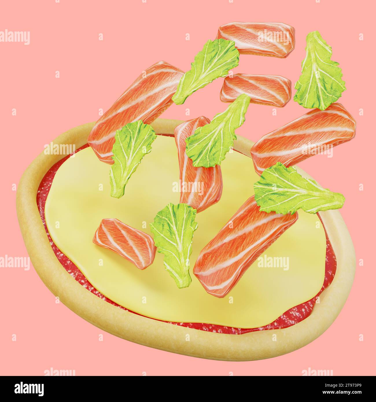 Un assaggio dell'oceano ti attende con la nostra pizza di mare, che propone una deliziosa fusione di sapori di pesce fresco su una crosta dorata e croccante. Foto Stock