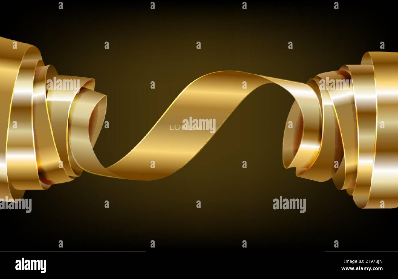 Illustrazione Vettoriale di nastro color oro Illustrazione Vettoriale