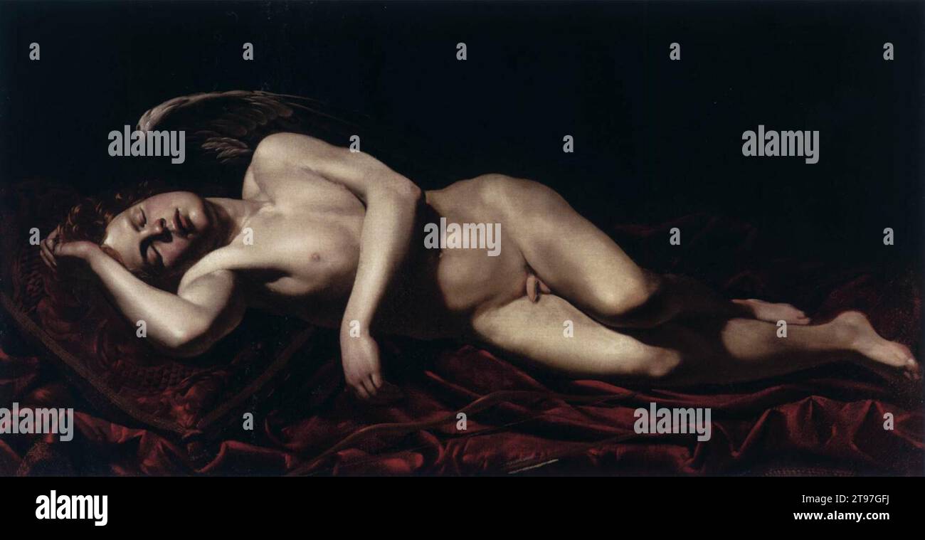 Sleeping Cupid 1618-22 di Giovanni Battista Caracciolo Foto Stock