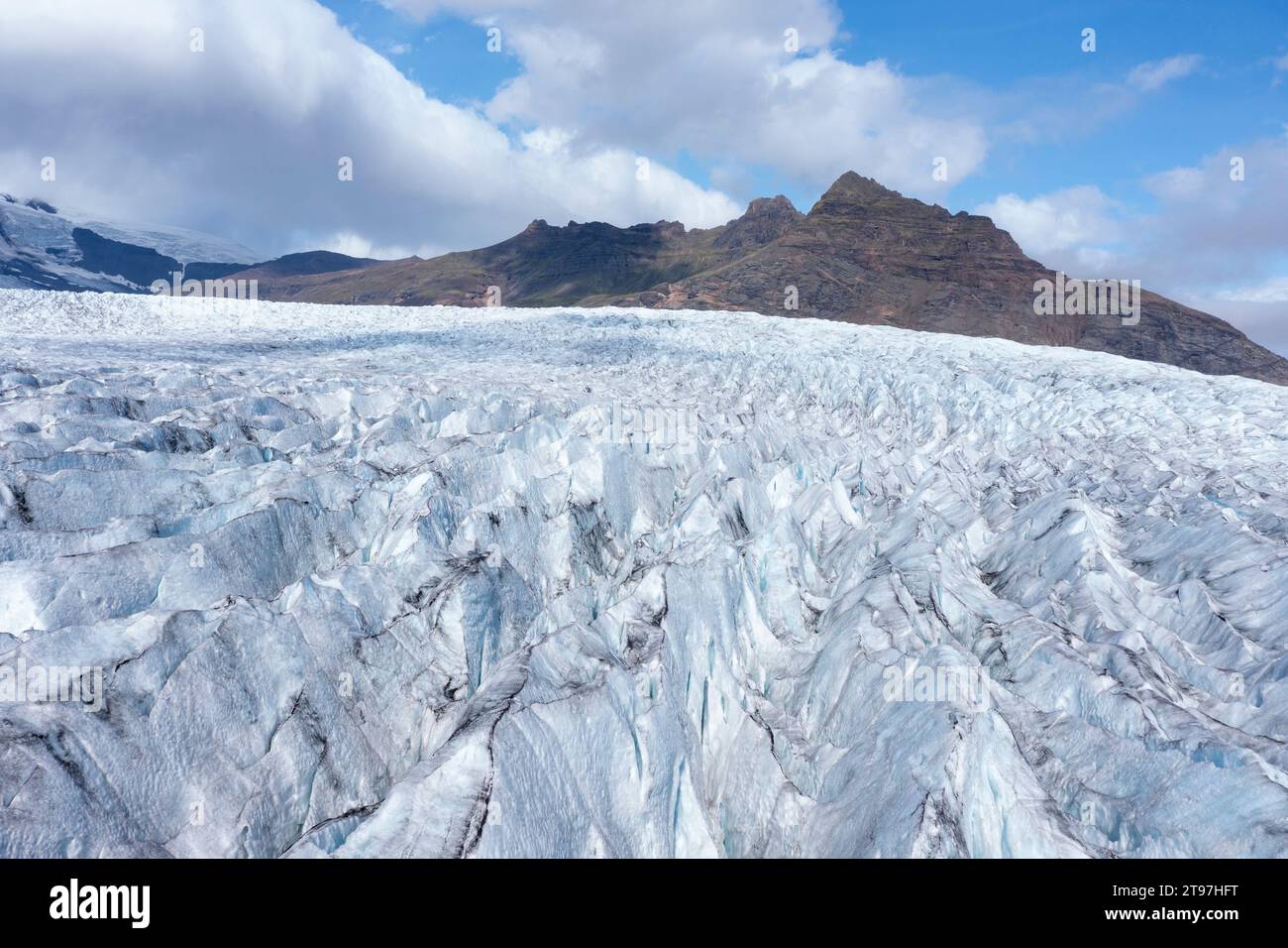 Islanda, ghiacciaio ghiacciato ofÂ FjallsjokullÂ Foto Stock