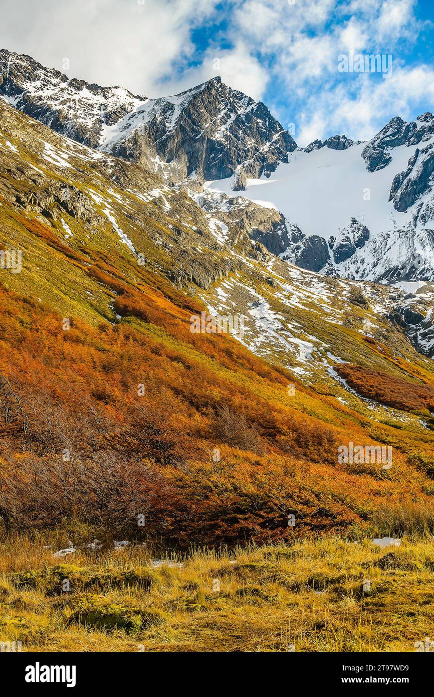 Paesaggio marziale dei ghiacciai, ushuaia, tierra del fuego, argentina Foto Stock