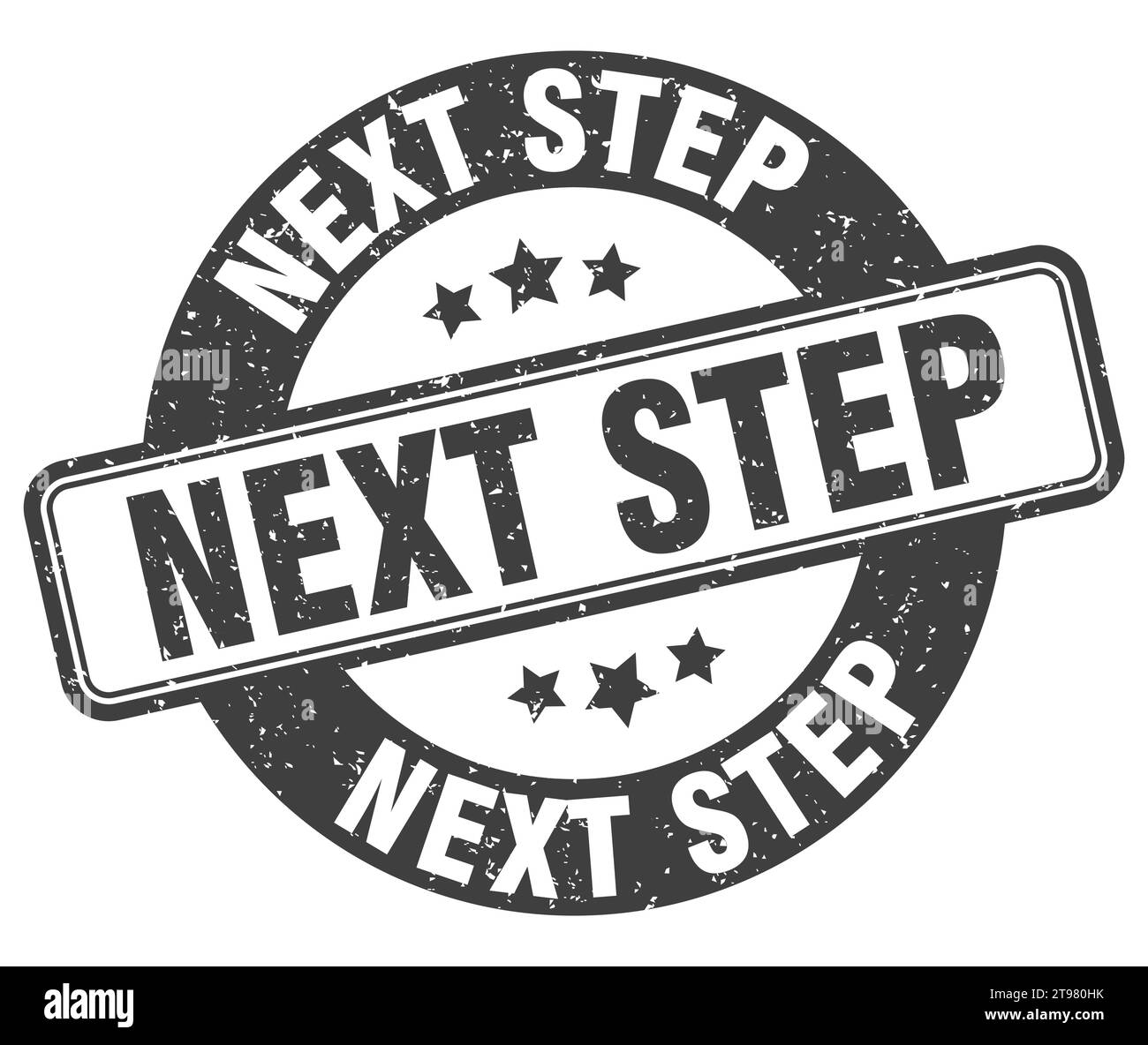 punto successivo timbro. punto successivo segno. punto rotondo etichetta grunge Illustrazione Vettoriale