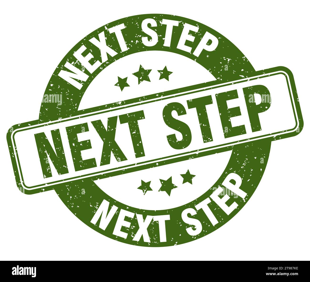 punto successivo timbro. punto successivo segno. punto rotondo etichetta grunge Illustrazione Vettoriale