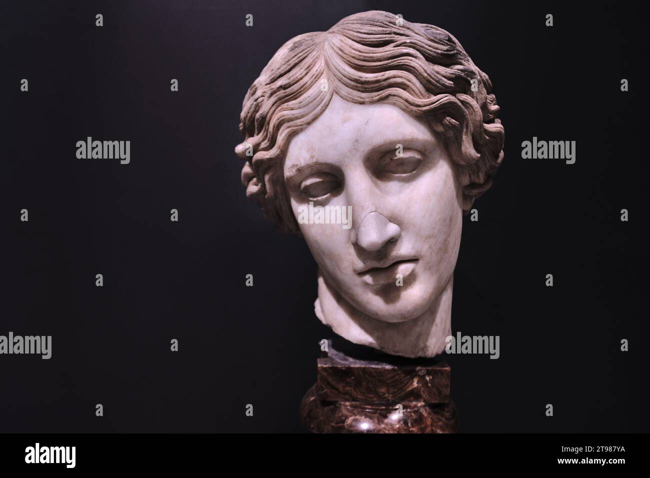 Roma, Italia - ottobre 29 2023: Testa di marmo dei Musei Capitolini di Amazzonia Foto Stock