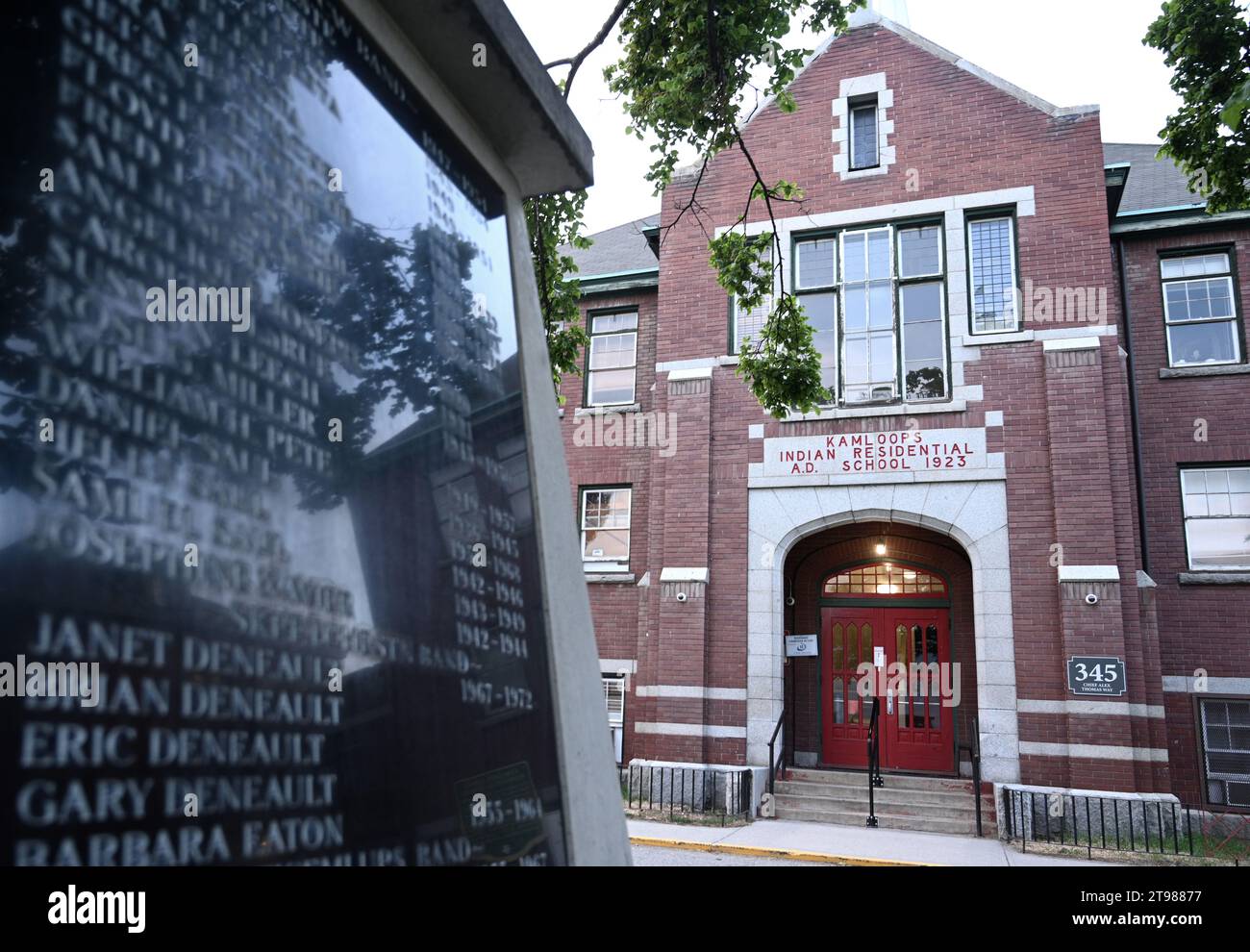 Kamloops, British Columbia, Canada - 16 luglio 2023: Kamloops Indian Residential School. Foto Stock