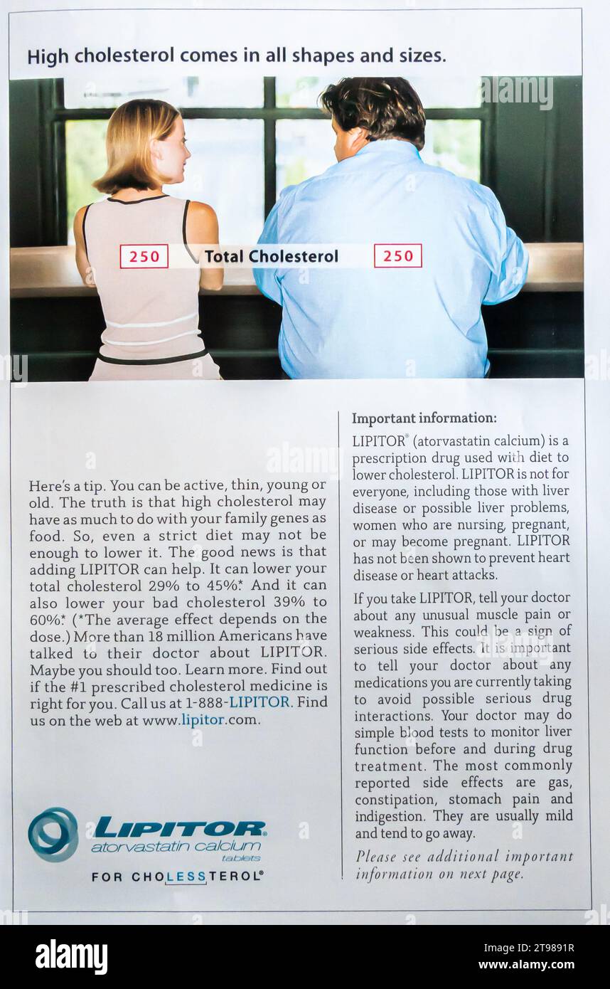 2004 Lipitor colesterolo regolamento farmaco ad Foto Stock