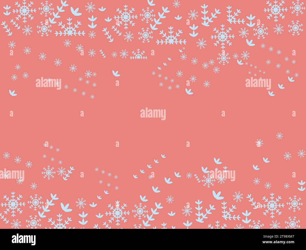 Motivo senza cuciture fiocchi di neve Natale-confine invernale- fiocchi di neve che cadono nella notte di neve su sfondo blu-illustrazione vettoriale delle nevicate Illustrazione Vettoriale