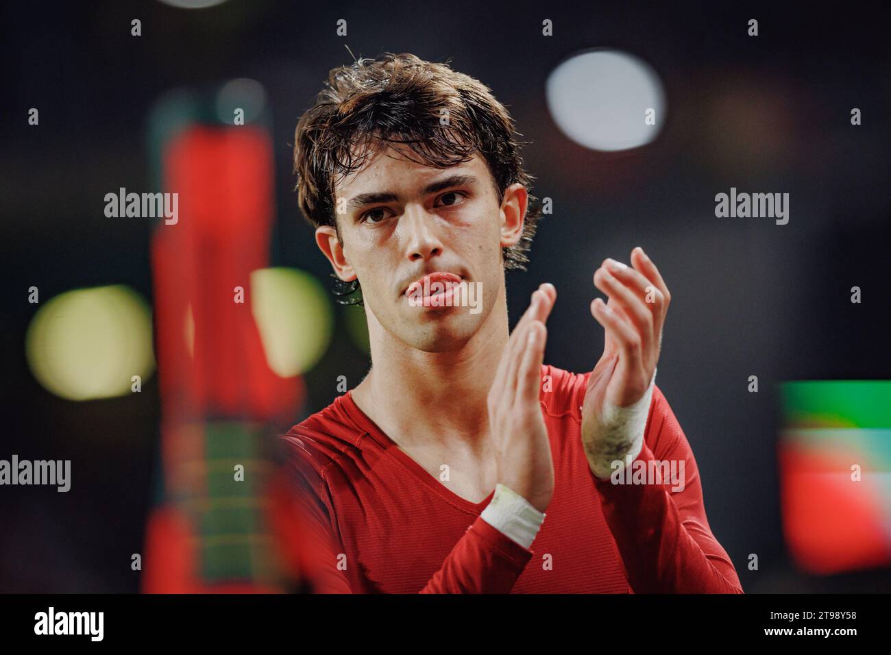 Joao Felix durante la partita di qualificazione a UEFA Euro 2024 tra le squadre nazionali di Portogallo e Islanda, Estadio Jose Alvalade, Lisbona, Portogallo. (Maciej solo camera Foto Stock