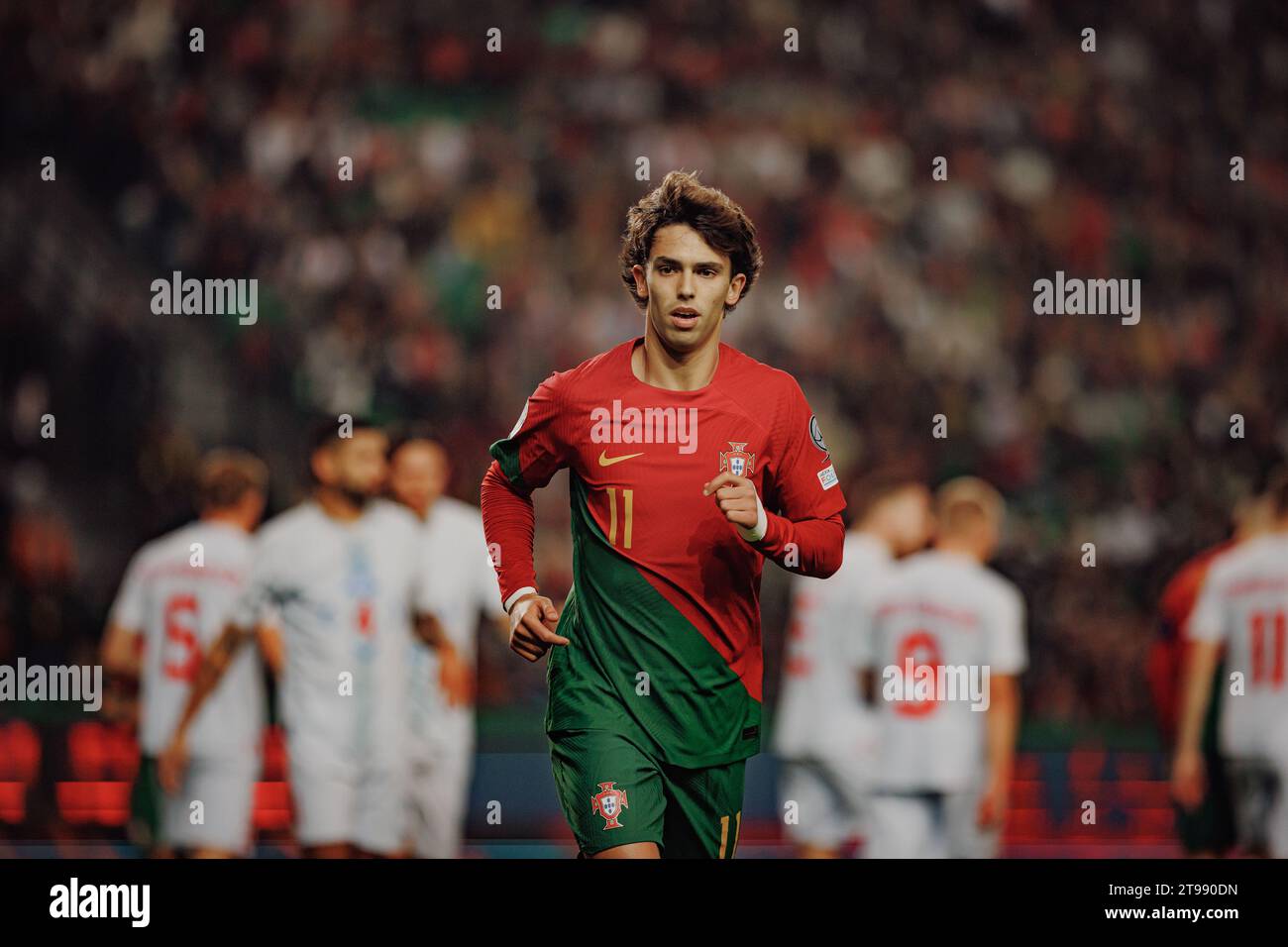 Joao Felix durante la partita di qualificazione a UEFA Euro 2024 tra le squadre nazionali di Portogallo e Islanda, Estadio Jose Alvalade, Lisbona, Portogallo. (Maciej solo camera Foto Stock