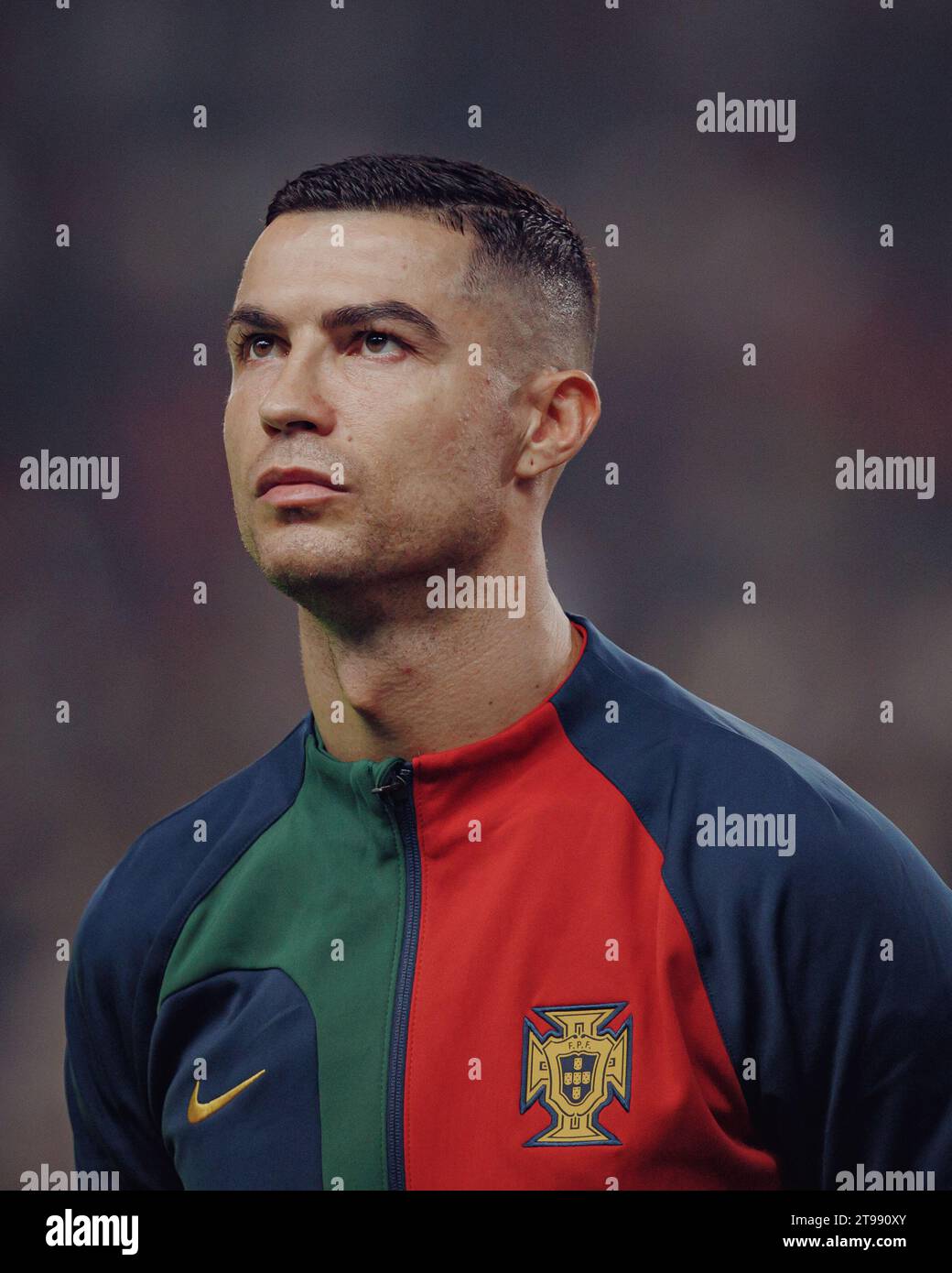 Cristiano Ronaldo durante la partita di qualificazione a UEFA Euro 2024 tra le squadre nazionali di Portogallo e Islanda, Estadio Jose Alvalade, Lisbona, Portogallo. (Ma Foto Stock