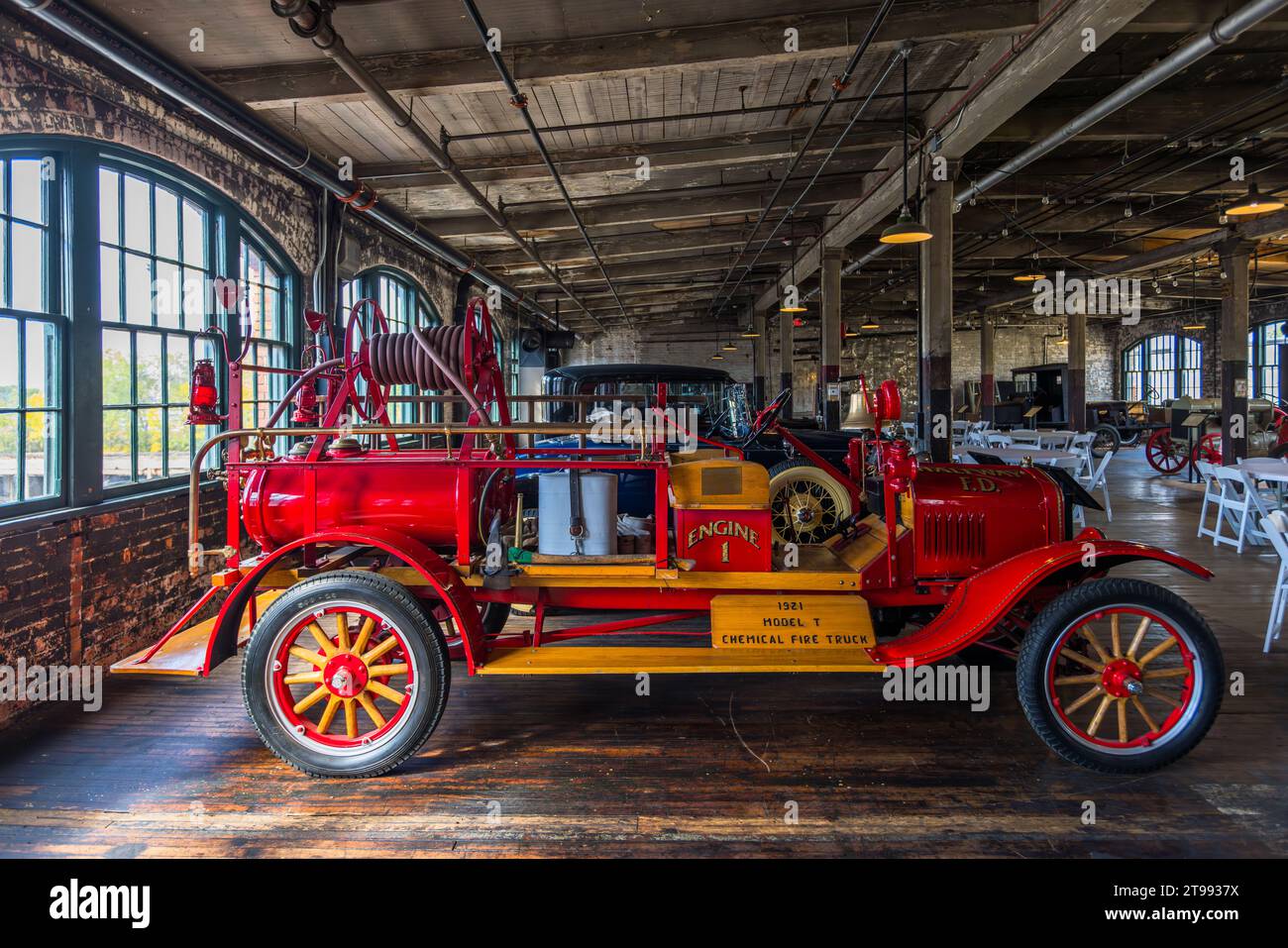 Ford Piquette Plant, Detroit, Stati Uniti. Nello stabilimento di Piquette Avenue le prime vetture Ford Model T prodotte su una linea di assemblaggio. È il più antico edificio costruito appositamente per le fabbriche automobilistiche aperto al pubblico Foto Stock